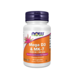 Mega D-3 et MK-7 5000UI/180mcg 60 Capsules - Vitamine D3 + K2