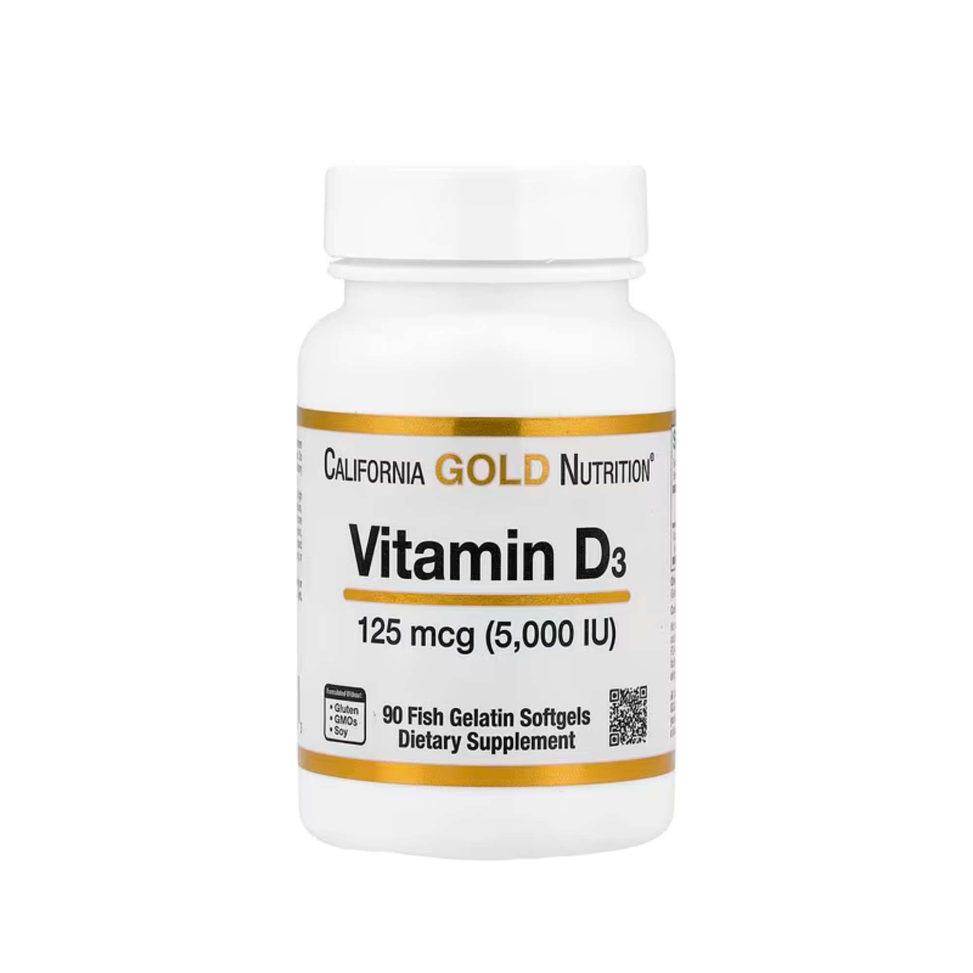 Vitamine D3 125mcg 5000 IU - 90 Softgels (30 Servings)
