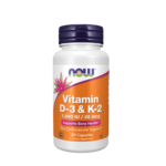 NOW Foods Vitamin D3 & K2 – 120 Capsules